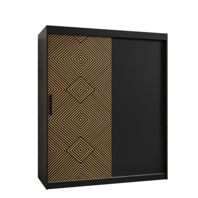 Prostorná šatní skříň s posuvnými dveřmi MARIEM 1 - šířka 150 cm, černá