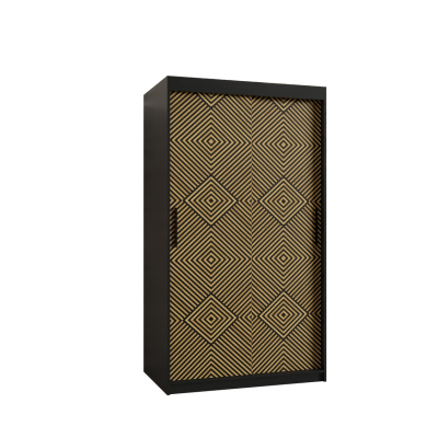 Prostorná šatní skříň s posuvnými dveřmi MARIEM 2 - šířka 100 cm, černá