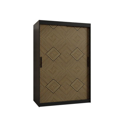 Prostorná šatní skříň s posuvnými dveřmi MARIEM 2 - šířka 120 cm, černá