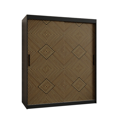 Prostorná šatní skříň s posuvnými dveřmi MARIEM 2 - šířka 150 cm, černá