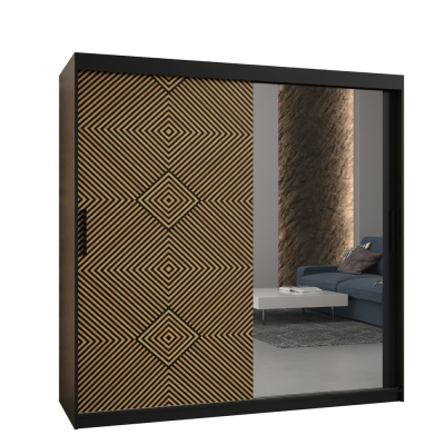Prostorná šatní skříň s posuvnými dveřmi MARIEM 3 - šířka 180 cm, černá