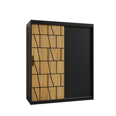 Prostorná šatní skříň MELINA 1 - šířka 150 cm, černá