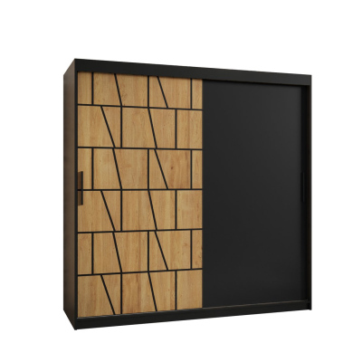 Prostorná šatní skříň MELINA 1 - šířka 180 cm, černá