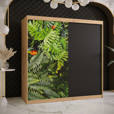 Dvoudveřová skříň NEA 1 - šířka 180 cm, dub artisan / černá