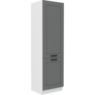 Skříň na vestavnou lednici LAILI - šířka 60 cm, šedá / bílá