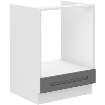 Sporáková skříňka LAILI - šířka 60 cm, šedá / bílá