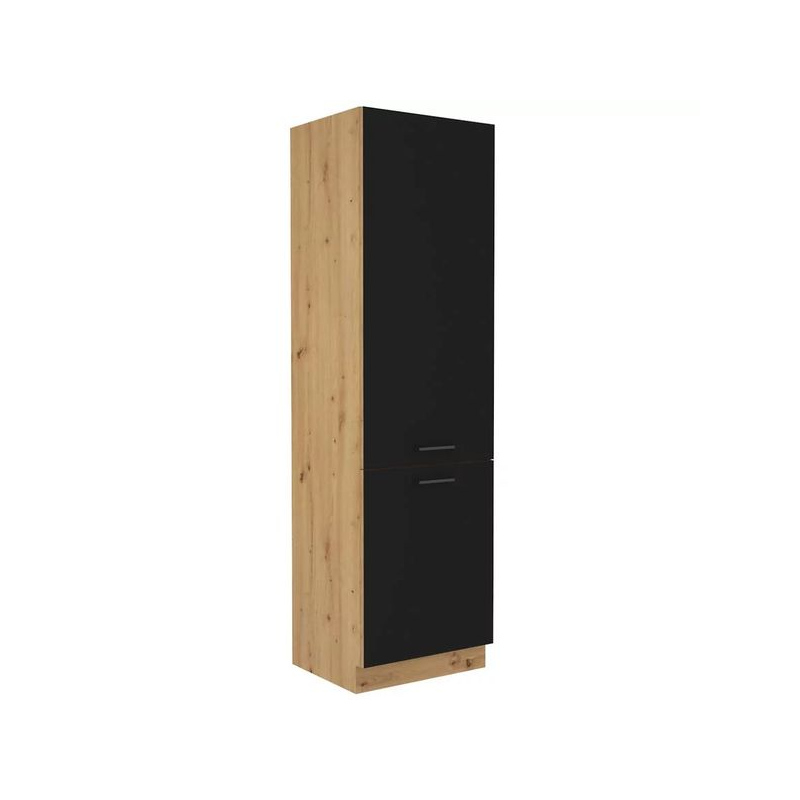 Potravinová skříň MALILA - šířka 60 cm, černá / dub artisan
