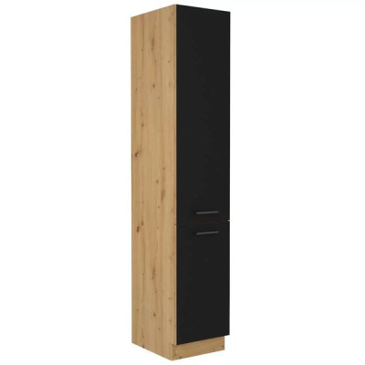 Potravinová skříň MALILA - šířka 40 cm, černá / dub artisan