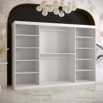 Šatní skříň RAISA 1 - šířka 250 cm, bílá