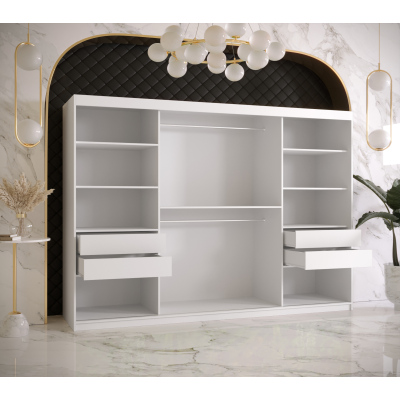 Šatní skříň RAISA 1 - šířka 250 cm, bílá