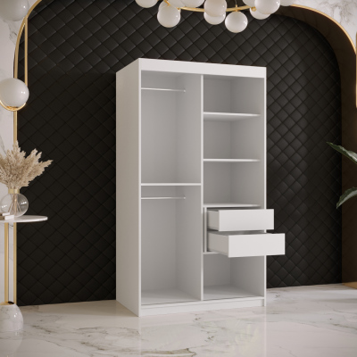 Šatní skříň RAISA 2 - šířka 100 cm, bílá