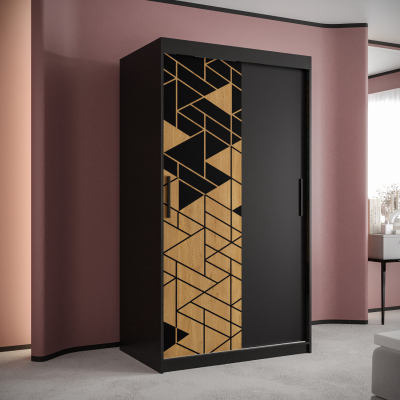 Prostorná skříň s posuvnými dveřmi SAVENA 1 - šířka 100 cm, černá