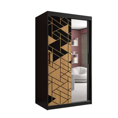 Prostorná skříň s posuvnými dveřmi SAVENA 3 - šířka 100 cm, černá