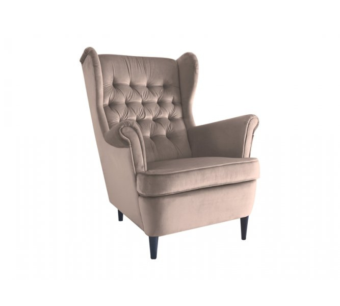 Křeslo ušák BELO - béžové