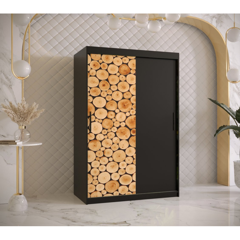 Šatní skříň s posuvnými dveřmi SUZAN 1 - šířka 120 cm, černá