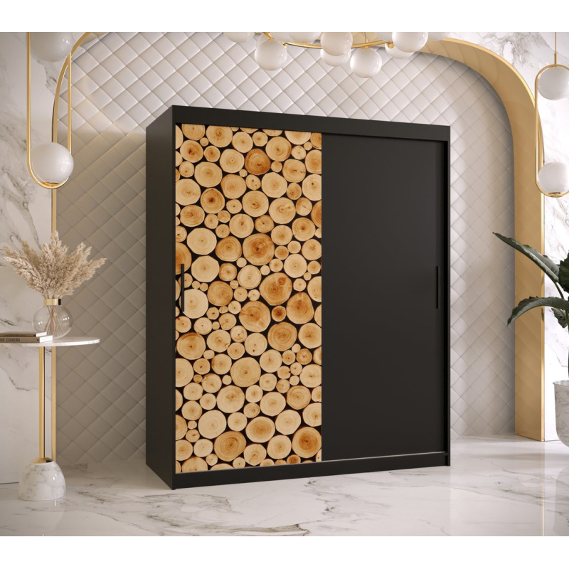 Šatní skříň s posuvnými dveřmi SUZAN 1 - šířka 150 cm, černá