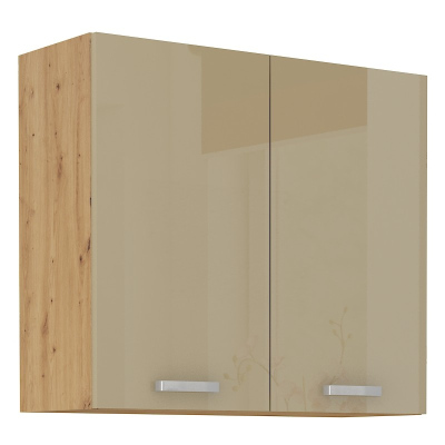 Horní kuchyňská skříňka ADARA - šířka 80 cm, cappucino / dub artisan