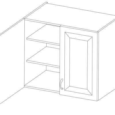 Horní kuchyňská skříňka ADARA - šířka 80 cm, krémová / dub artisan