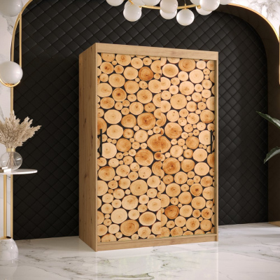 Šatní skříň s posuvnými dveřmi SUZAN 2 - šířka 120 cm, dub artisan