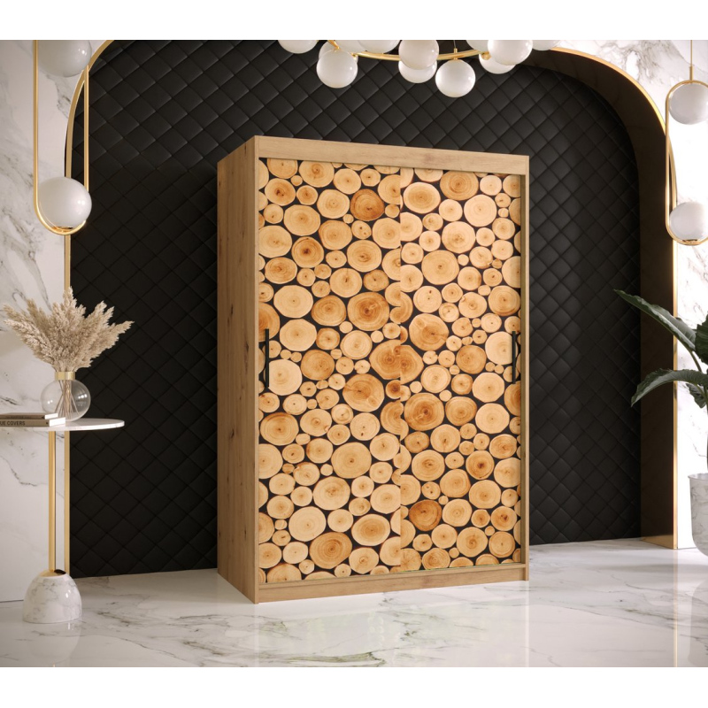 Šatní skříň s posuvnými dveřmi SUZAN 2 - šířka 120 cm, dub artisan