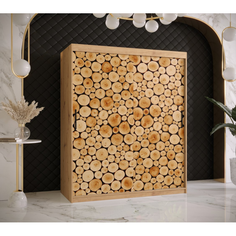 Šatní skříň s posuvnými dveřmi SUZAN 2 - šířka 150 cm, dub artisan