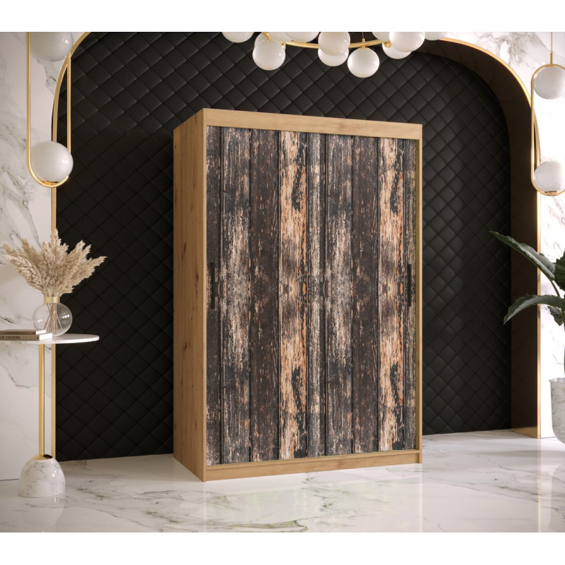 Prostorná šatní skříň MAILIN 2 - šířka 120 cm, dub artisan