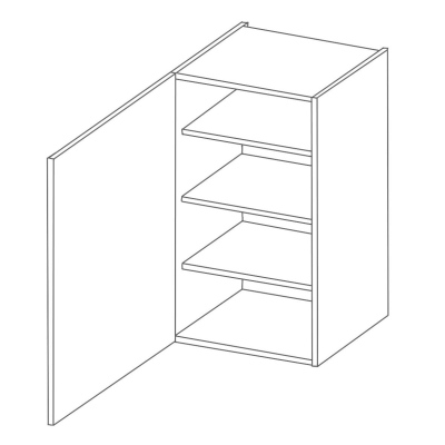 Vysoká horní skříňka ADARA - šířka 45 cm, krémová / dub artisan