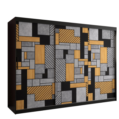 Šatní skříň SAGA 2 - šířka 250 cm, černá