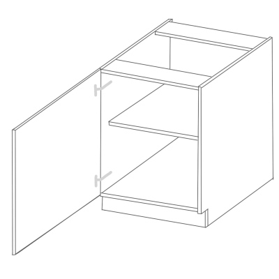 Dolní jednodveřová skříňka BALIJA - šířka 60 cm, lanýžově šedá / dub artisan
