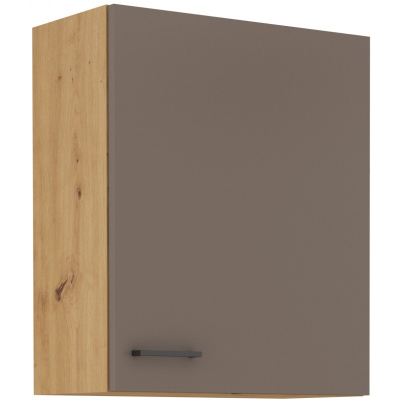 Horní kuchyňská skříňka BALIJA - šířka 60 cm, lanýžově šedá / dub artisan
