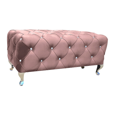 Velký glamour taburet BERTIN - růžový