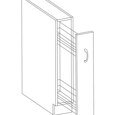 Výsuvná skříňka BALIJA - šířka 15 cm, lanýžově šedá / dub artisan