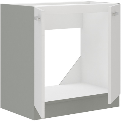 Dřezová skříňka ULLERIKE - šířka 80 cm, bílá / šedá