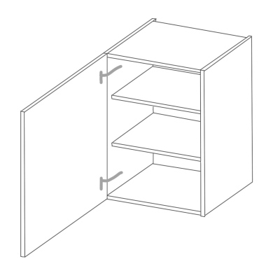Horní kuchyňská skříňka ULLERIKE - šířka 60 cm, bílá / šedá