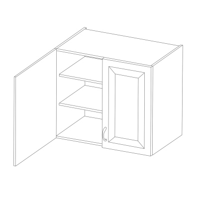 Horní kuchyňská skříňka ULLERIKE - šířka 80 cm, bílá / šedá