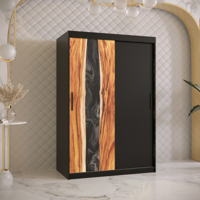 Šatní skříň s posuvnými dveřmi STACY 1 - šířka 120 cm, černá