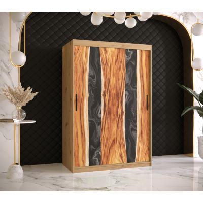 Šatní skříň s posuvnými dveřmi STACY 2 - šířka 120 cm, dub artisan