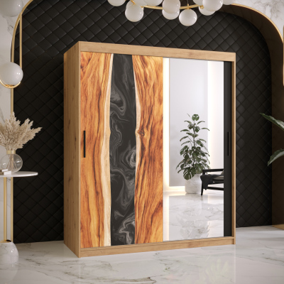 Šatní skříň s posuvnými dveřmi STACY 3 - šířka 150 cm, dub artisan