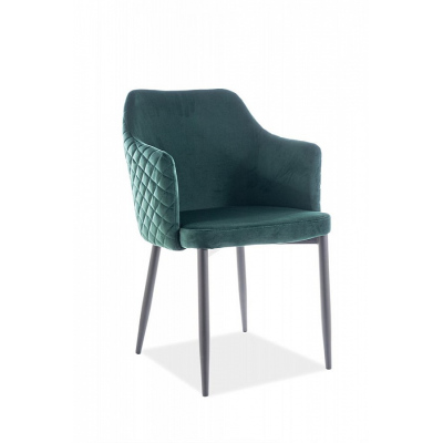 Čalouněná židle EMINA - černá / zelená