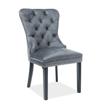 Čalouněná židle CHANTAL - šedá / černá