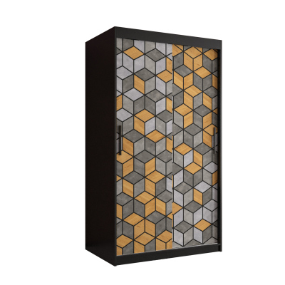 Šatní skříň s posuvnými dveřmi NENELA 2 - šířka 100 cm, černá