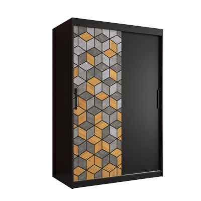 Šatní skříň s posuvnými dveřmi NENELA 1 - šířka 120 cm, černá