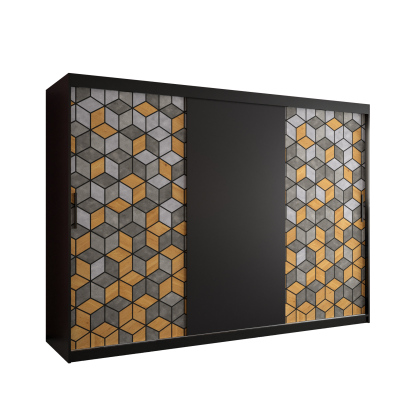 Šatní skříň s posuvnými dveřmi NENELA 1 - šířka 250 cm, černá