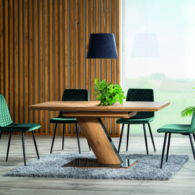Čalouněná jídelní židle TEONA - zelená / černá
