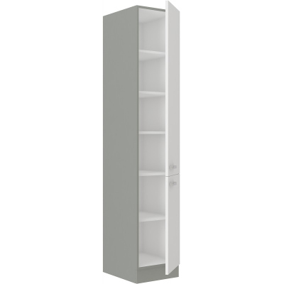 Potravinová skříň ULLERIKE - šířka 40 cm, bílá / šedá