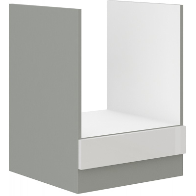 Sporáková skříňka ULLERIKE - šířka 60 cm, bílá / šedá