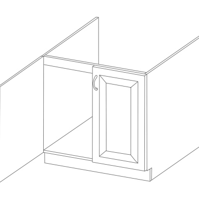 Dřezová skříňka BERIT - šířka 80 cm, dub bordeaux