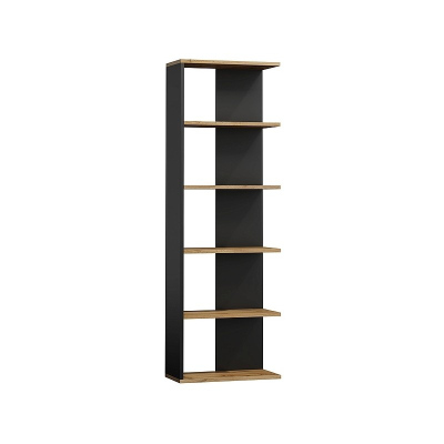 Policový regál ELVIR - dub wotan / černý