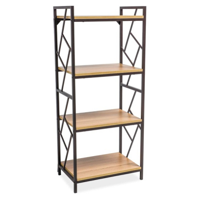 Policový regál KARPO 2 - dub / tmavě hnědý