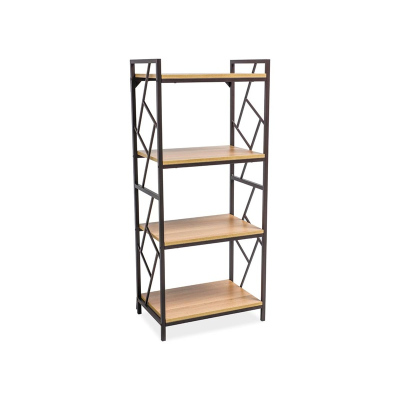 Policový regál KARPO 2 - dub / tmavě hnědý